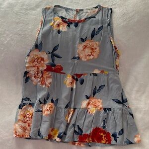 Persaya Girl sleeveless floral print top